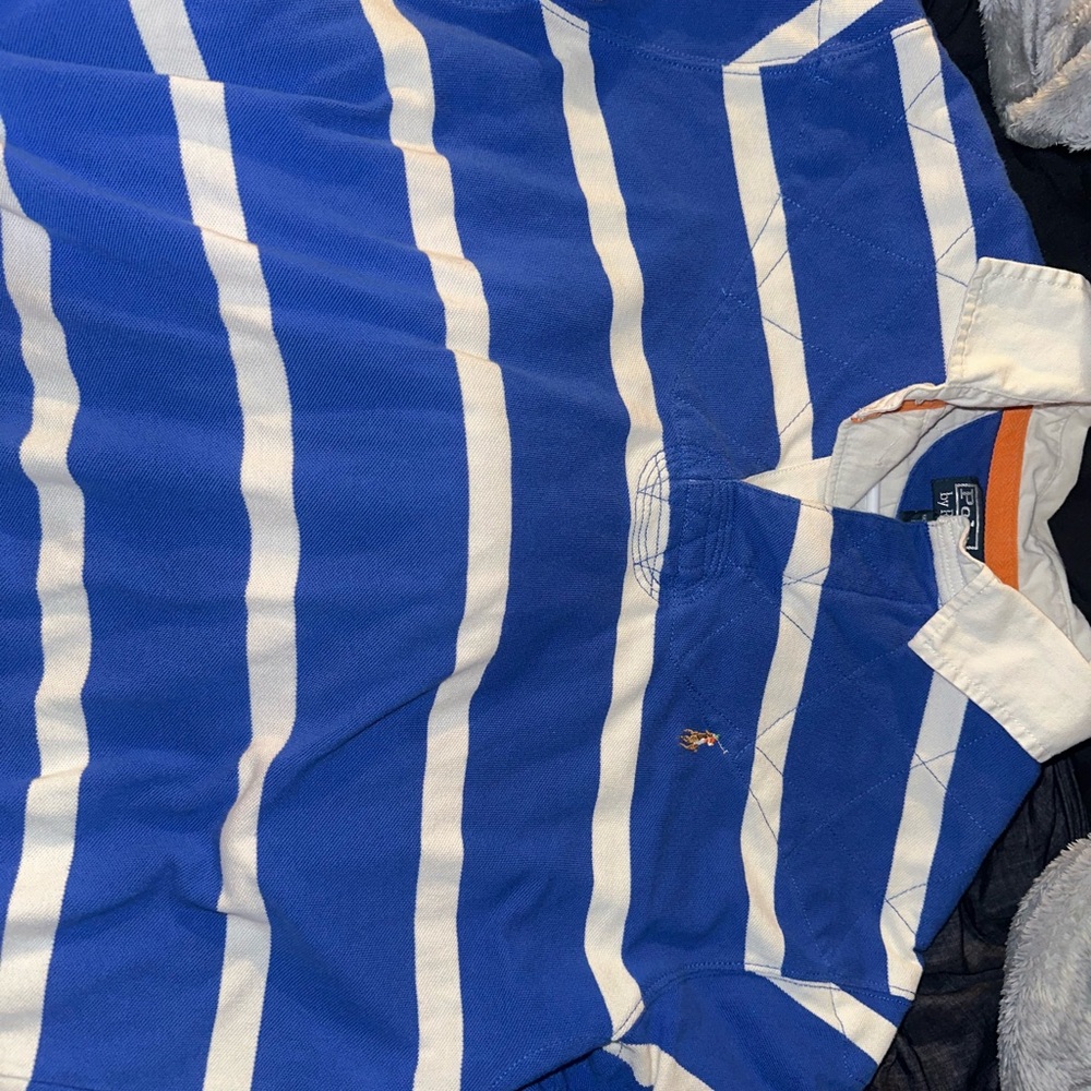 Polo by Ralph Lauren Blue and White Striped Shirt